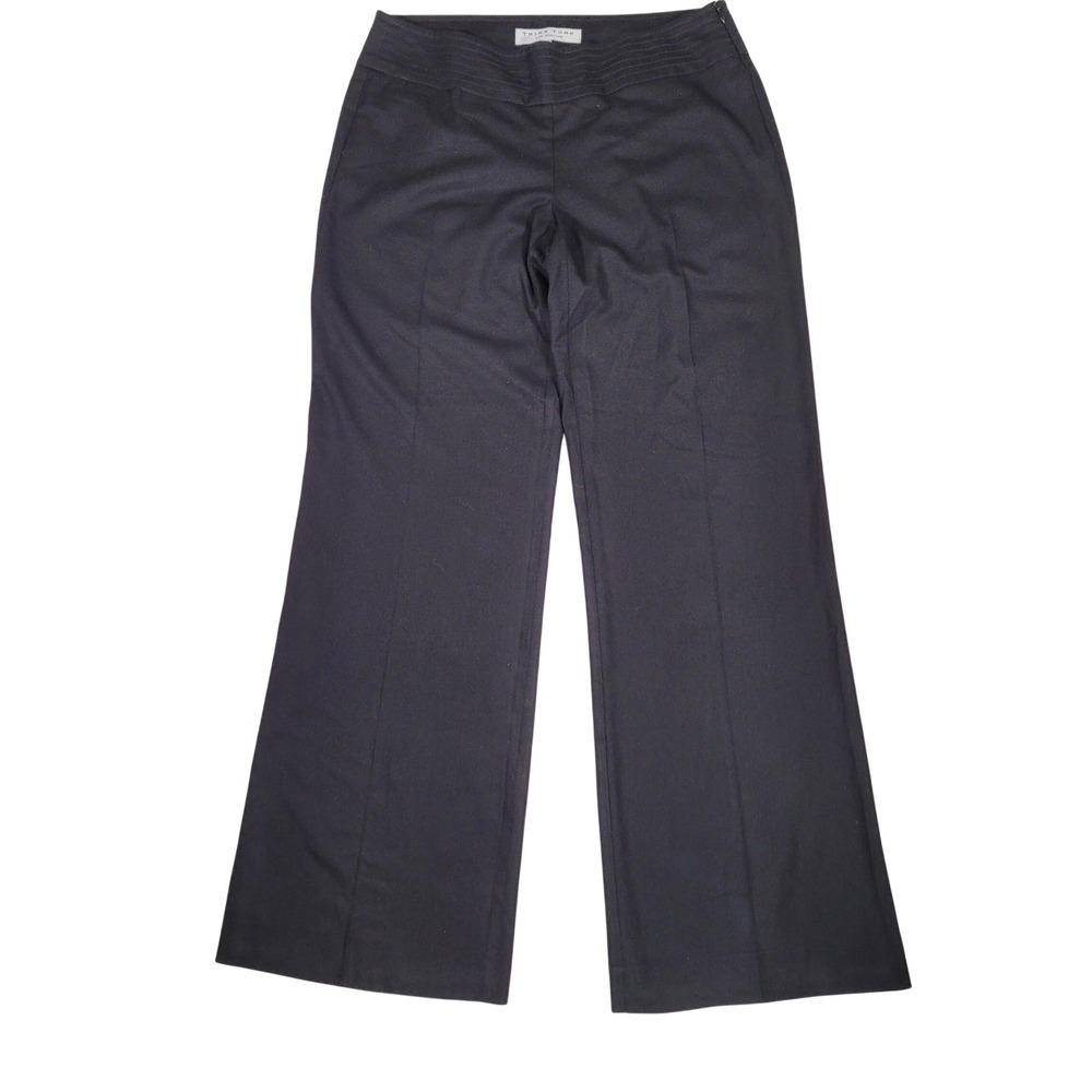 TRINA TURK‎ Black Wide Leg Trousers 6 High Drape Quiet Luxury Minimalist Office